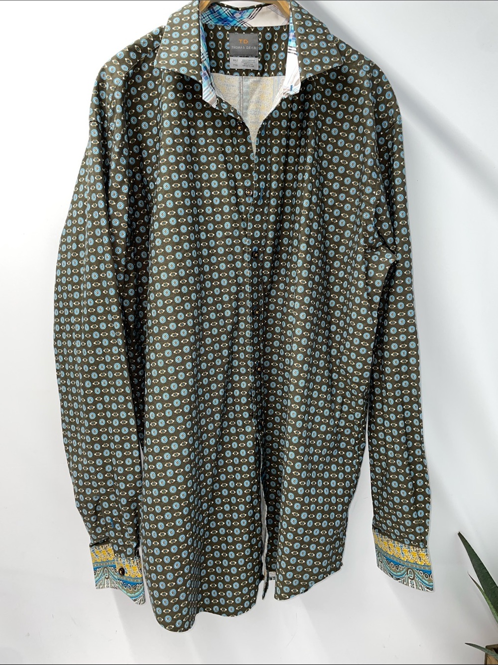 THOMAS DEAN MENS CASUAL BUTTON DOWN SHIRT FTL-08-032